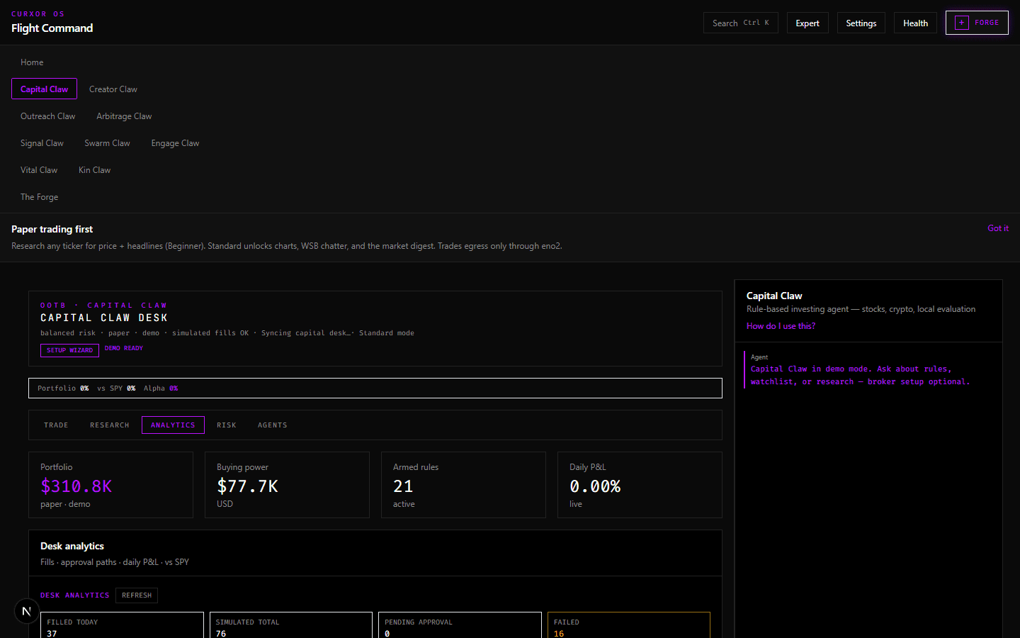 Analytics tab