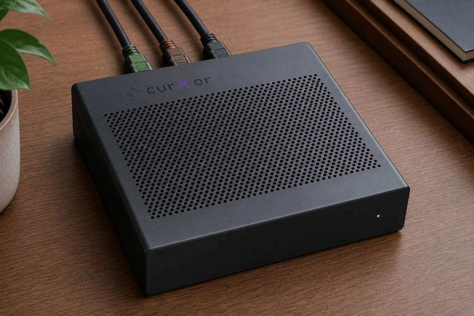 curXor MS-S1-class appliance — Act I product still